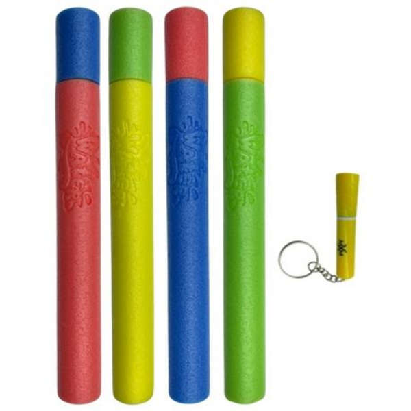 Plastic Foam Water Shooters With MXM Keyring - Set of 4