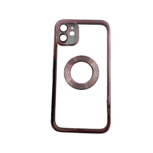 MXM Clear Antiburst Rubber Case With Color Outline For Apple Iphone 12 - Pink