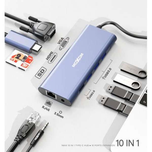 Moxom Max 10-in-1 Type-C Hub Adapter - MX-HB03