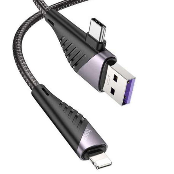 Hoco PD 20W 2-In-1 Super Fast Charging Type-C &amp; Lightning Data Cable - U95