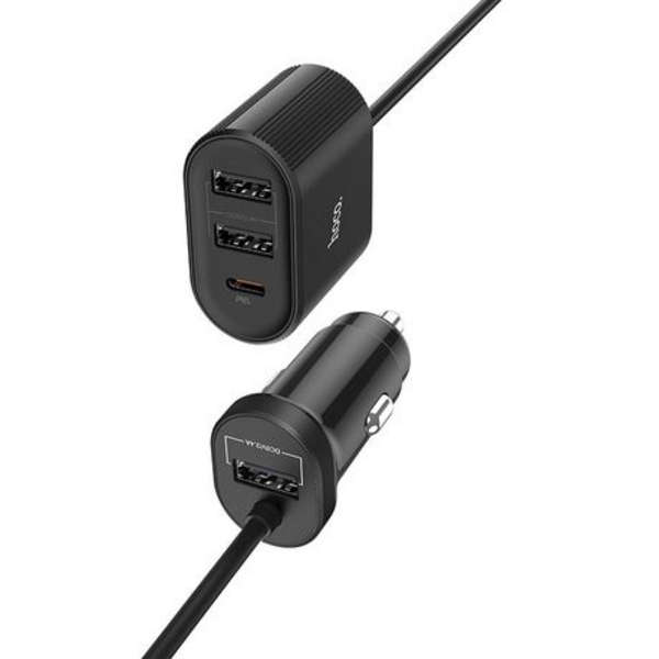 Hoco 3 USB With Type-C Output Car Charger - 48W - Z35