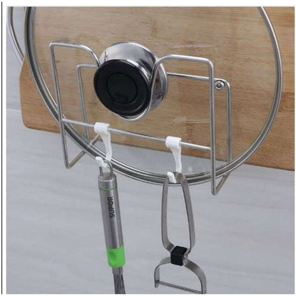 Pot Cover Rack Stainless Steel Magic Sticker