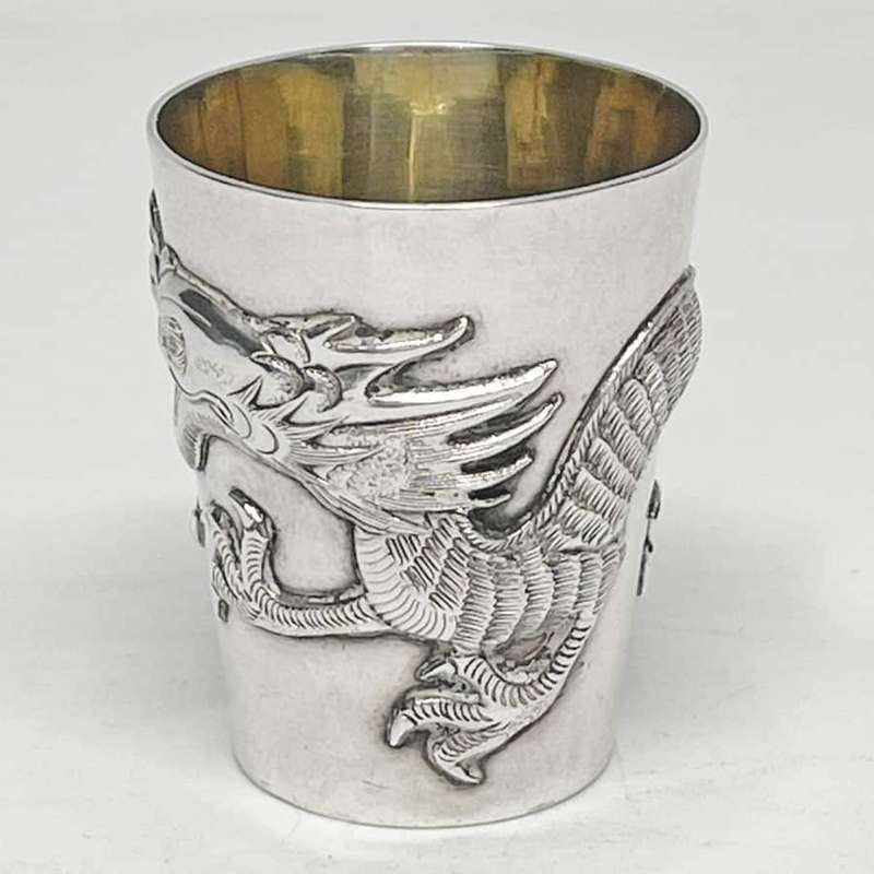 Chinese Sterling Cumshing 19th Tot Beaker