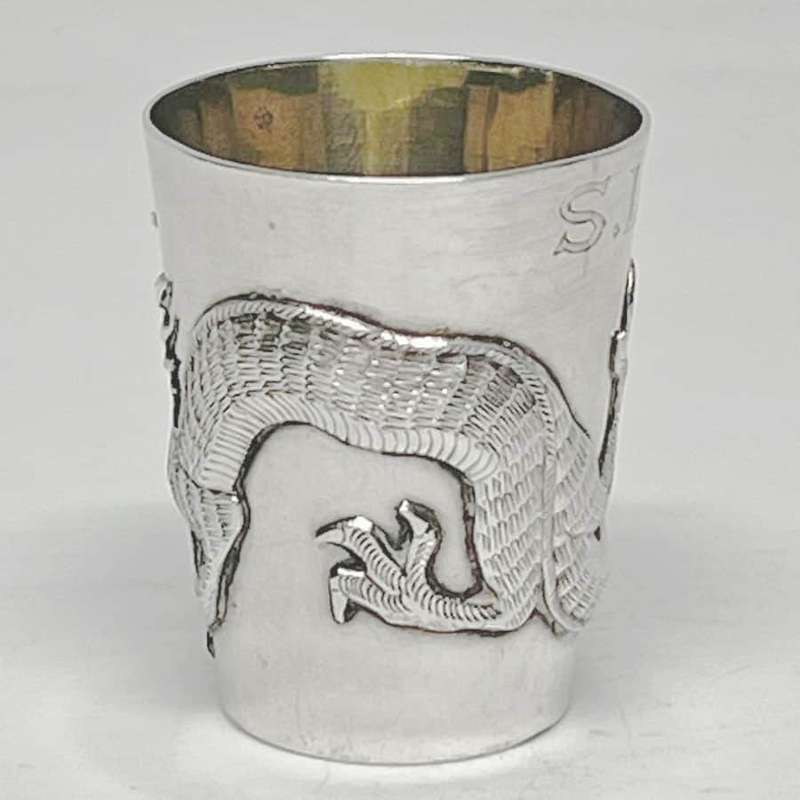 Chinese Sterling Cumshing 19th Tot Beaker