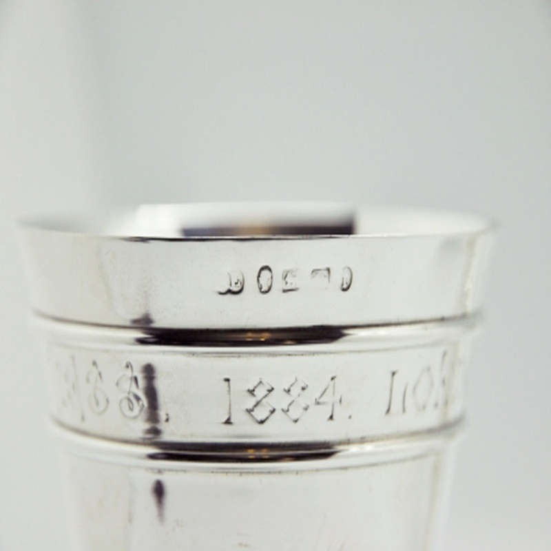 Pair Victorian Silver Beakers Birmingham 1882 Elkington
