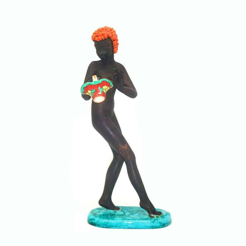 Art Deco Goldscheider Nude Figurine of a Lady with a Basket