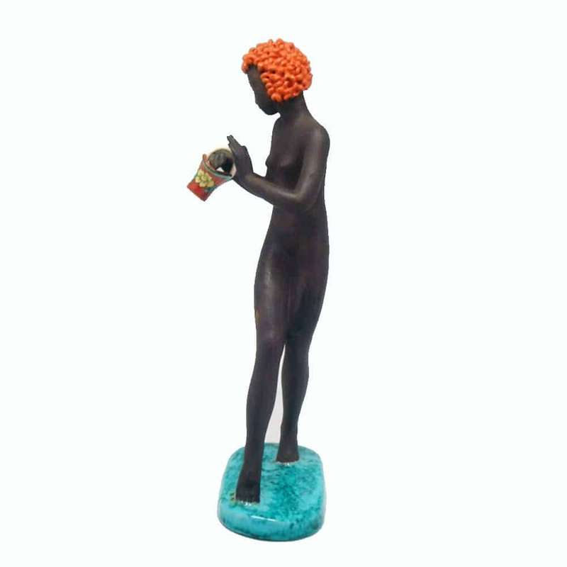 Art Deco Goldscheider Nude Figurine of a Lady with a Basket
