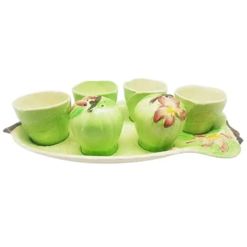 Carlton Ware Apple Blossom Cruet Ovoid Egg Cups and Dish