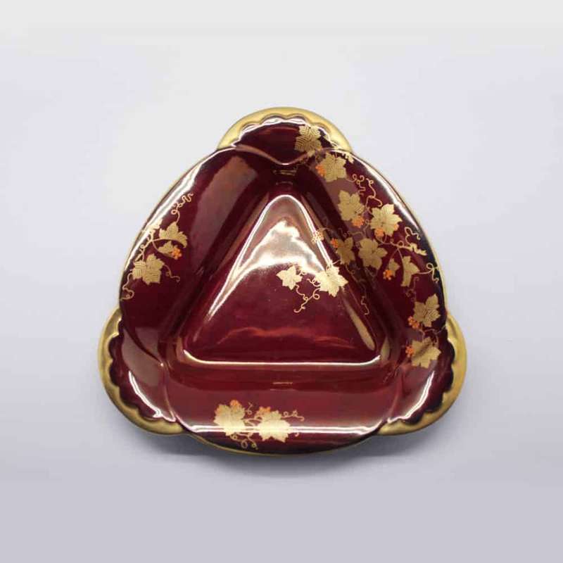 Crown Devon Dish With Gilded Leaf Motif 