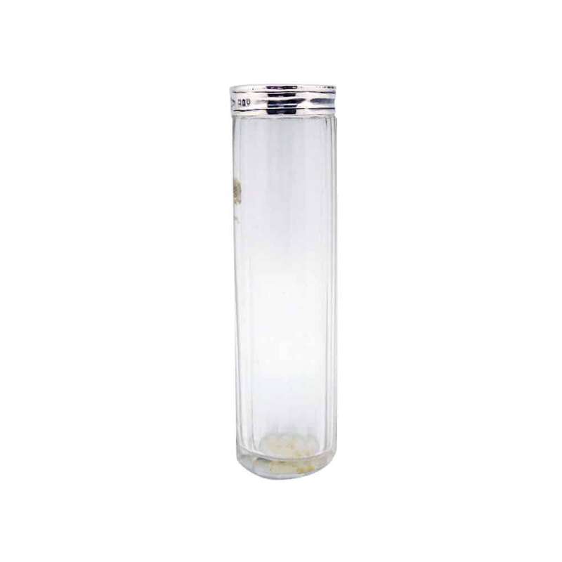 English Hallmarked Silver & Glass Toiletry Bottle  London 1914