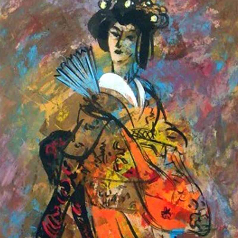 George Enslin Mixed Media Japanese Woman