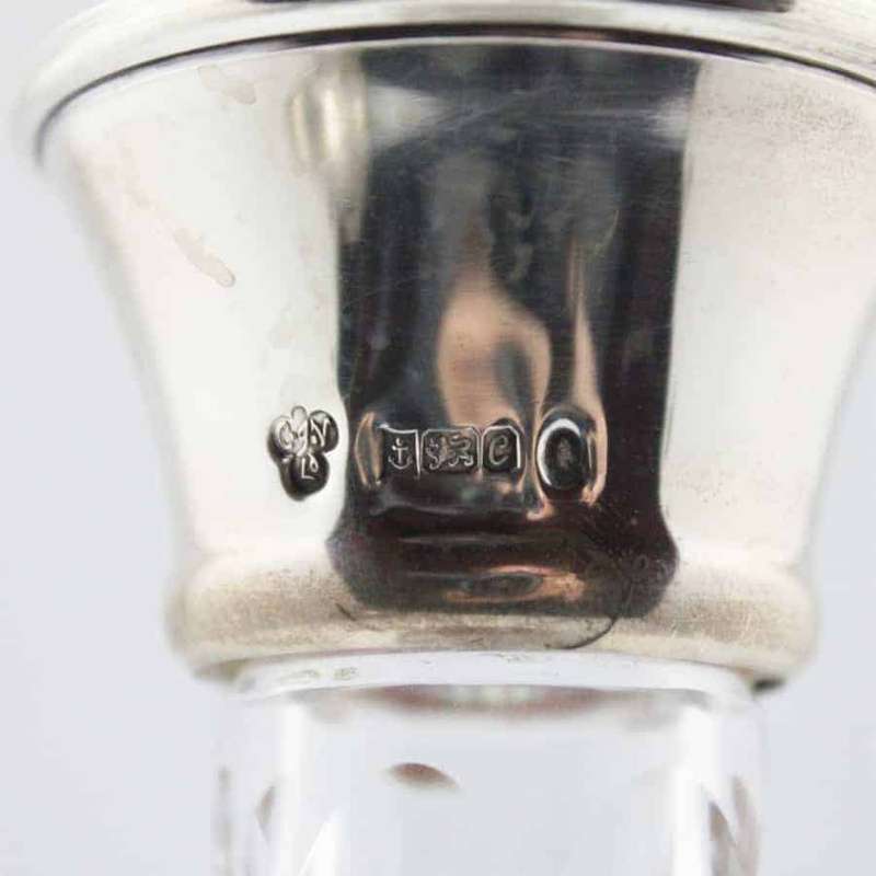 Hallmarked Silver Topped Bohemian Glass Decanter