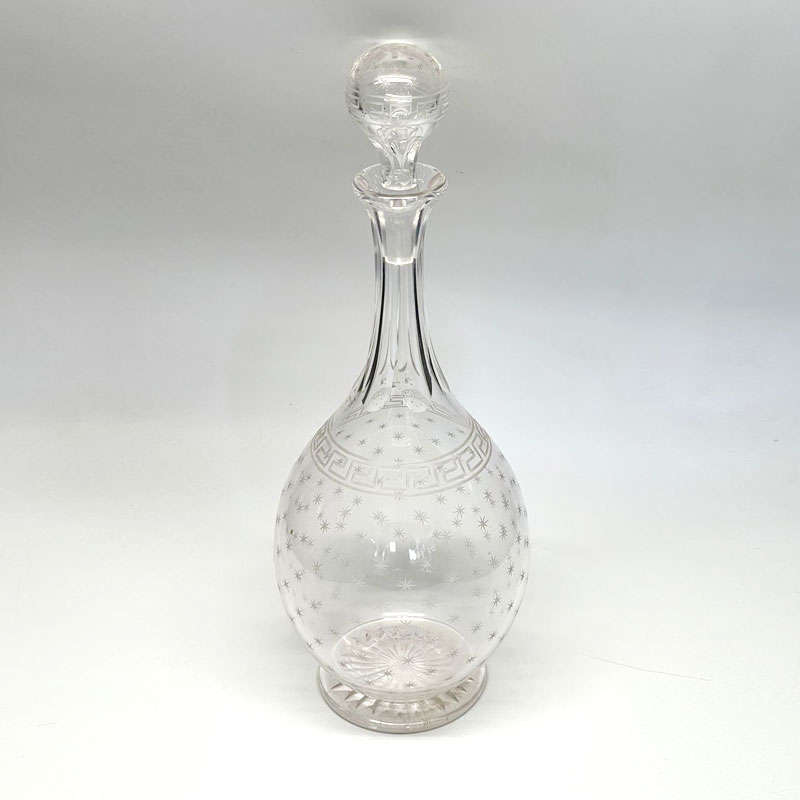 Edwardian Acid Etched Glass Decanter C1910