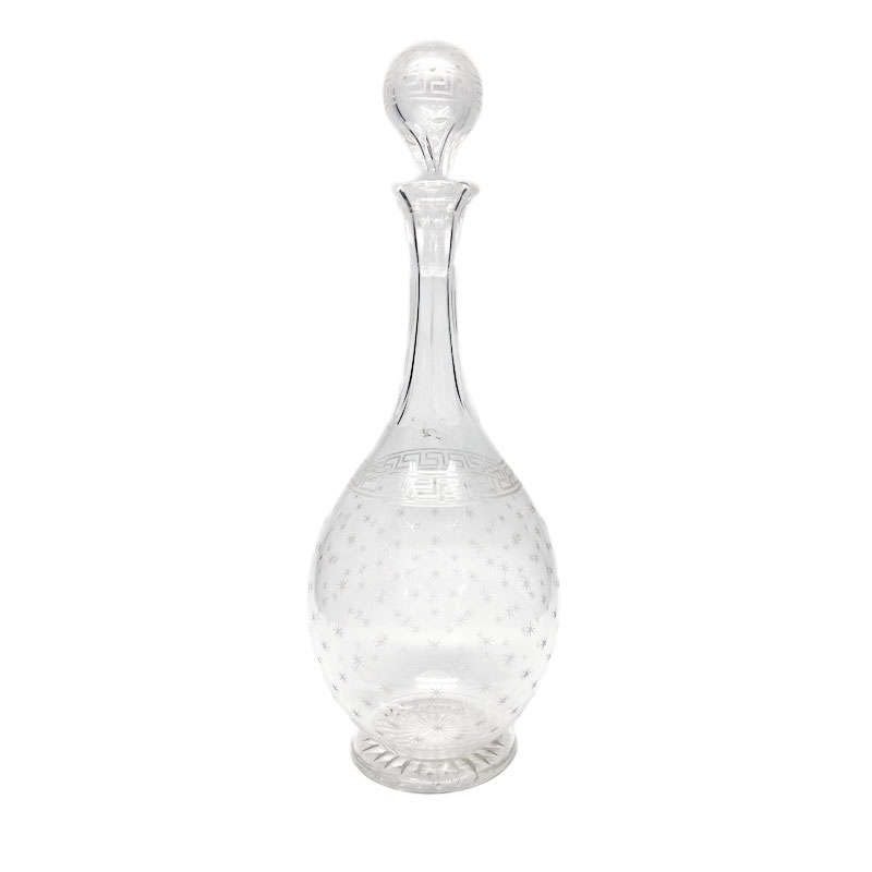 Edwardian Acid Etched Glass Decanter C1910