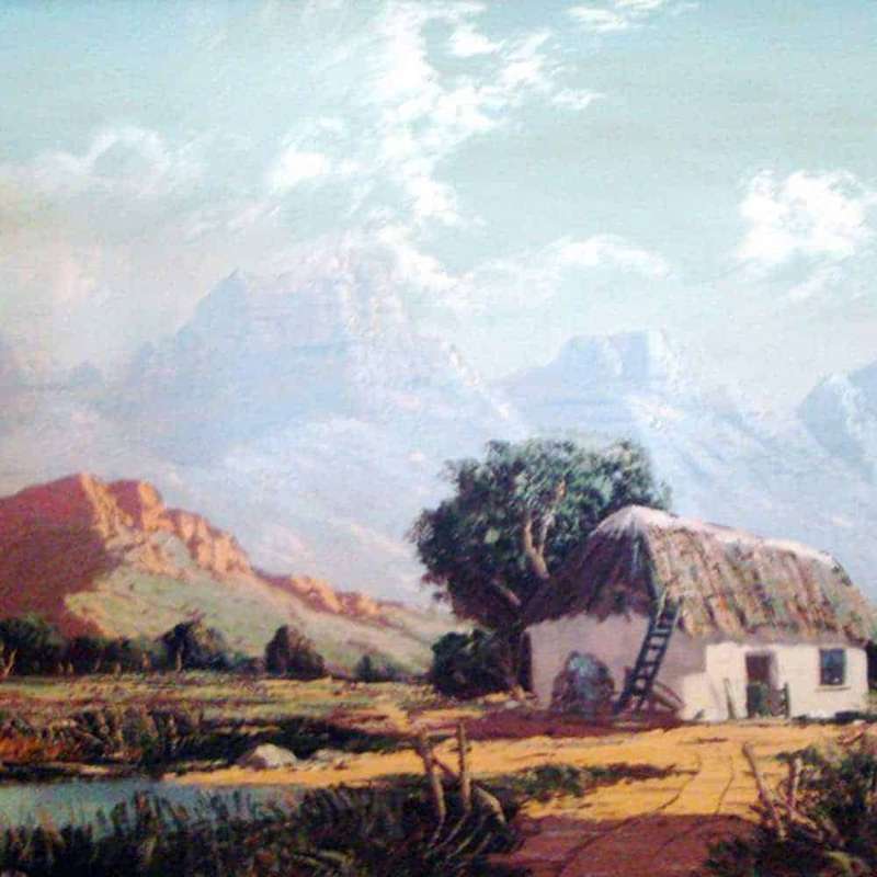 Lesley Albertyn Country Cottage with Mountainous Landscape