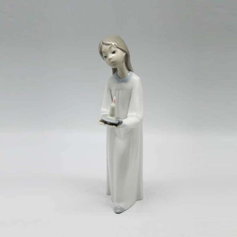 Lladro Girl with Chamberstick Figurine