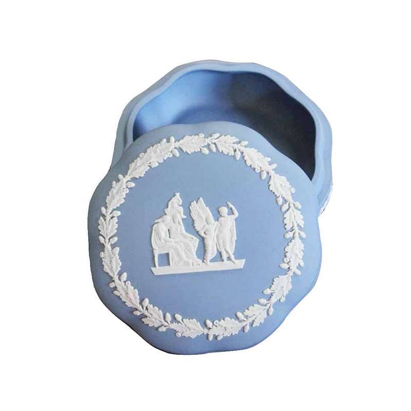 Wedgwood Light Blue Jasperware Angel At Gathering