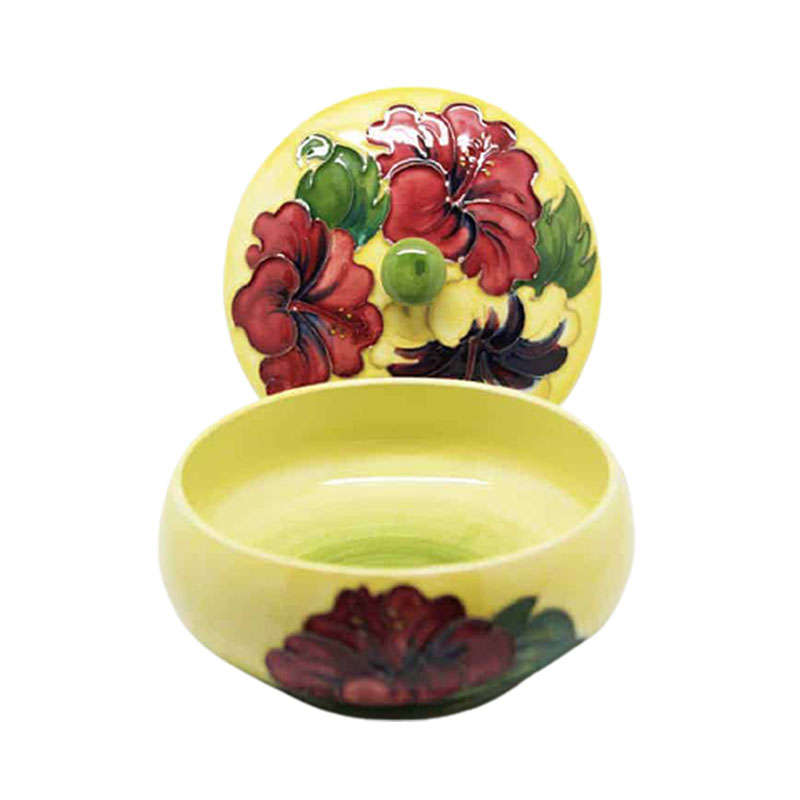 Moorcroft Hibiscus Lidded Bowl C1960