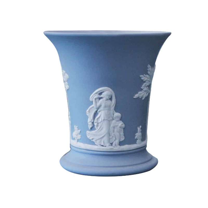 Small Wedgwood Light Blue Maiden with Child Jasperware Vase