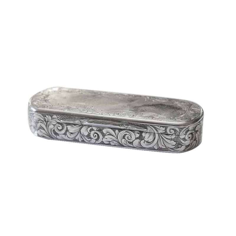 Victorian Hallmarked Silver Snuff Box Birmingham 1886