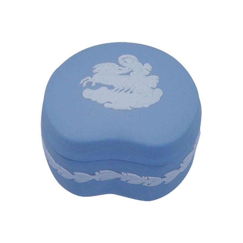 Wedgwood Light Blue Jasperware Helios Kidney Shaped Pill Box