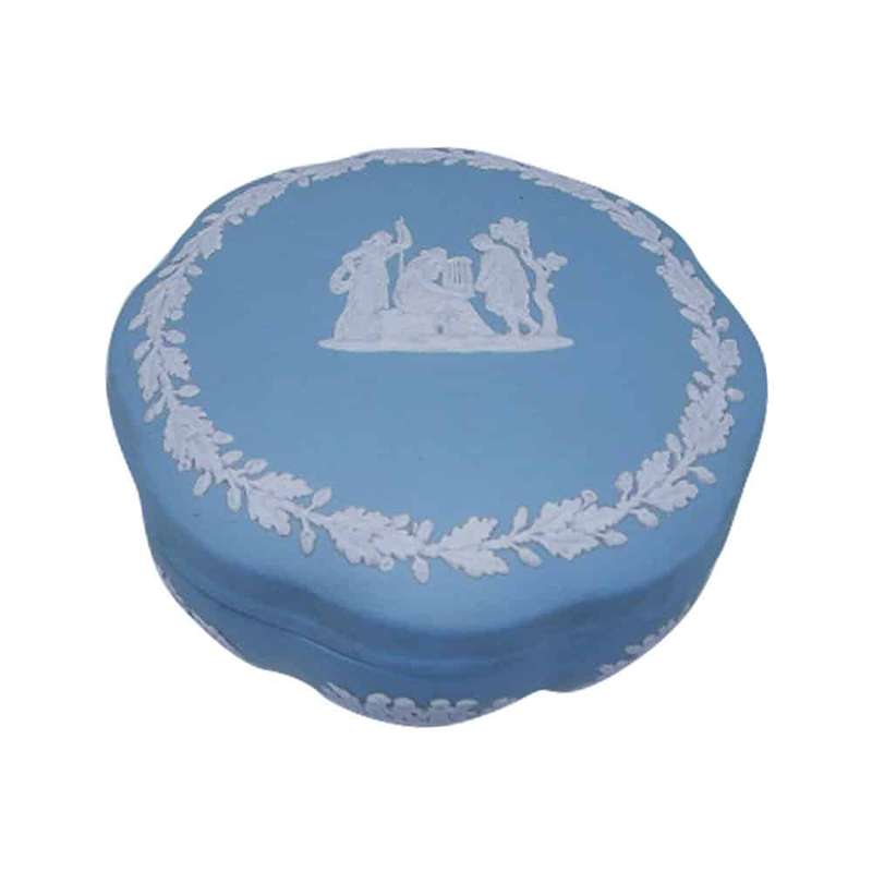 Wedgwood Jasperware Light Blue Maiden With Harp