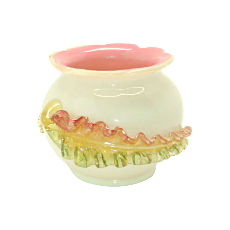 Murano Glass Vase-decorated with leaves