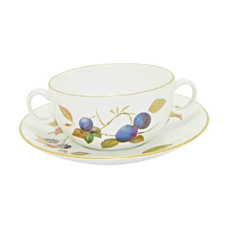 Royal Worcester Evesham Soup Coupe & Saucer