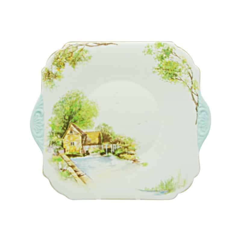 Shelley Old Mill Pattern Large Cake Plate