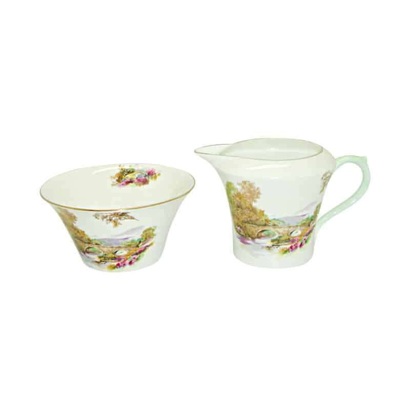 Shelley Heather Pattern Coffee  Milk Jug and Sugar Bowl
