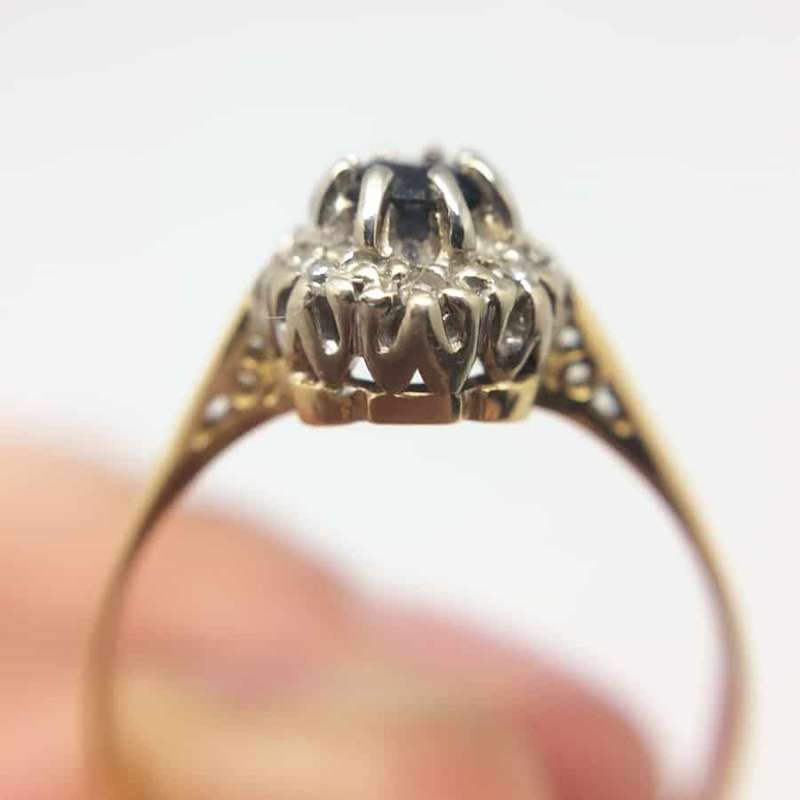 9CT Gold Sapphire and Diamond Ring