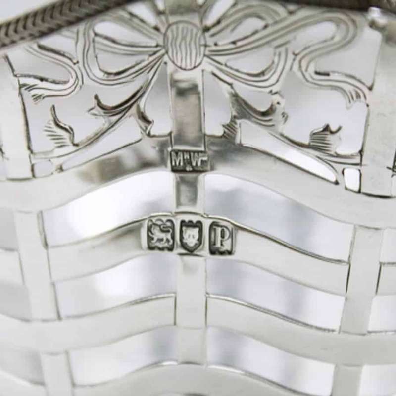 Hallmarked Silver Swing Handled Basket London 1903