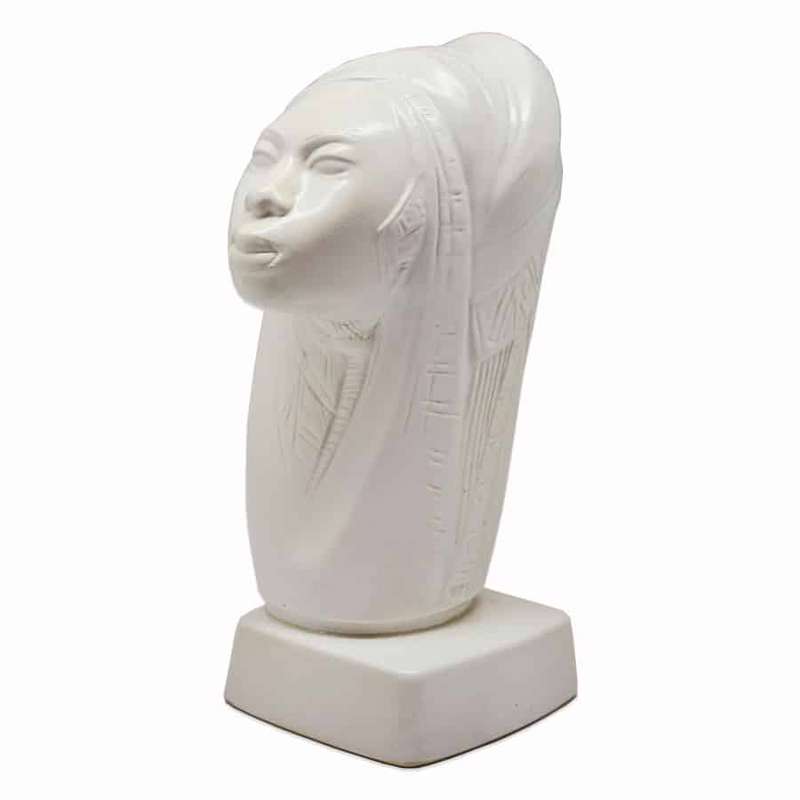 Rare White Kalahari Tribal Woman Bust