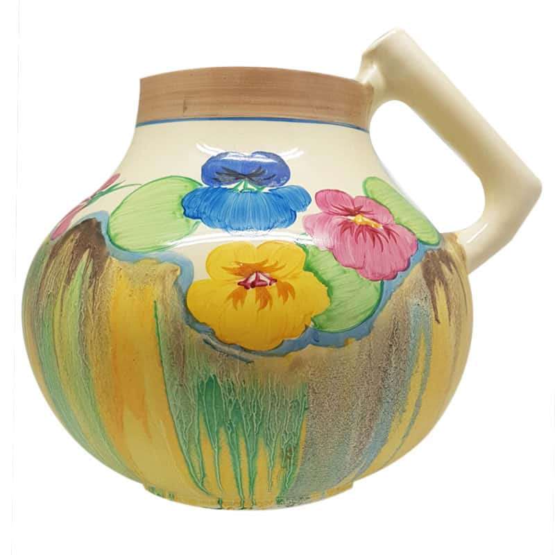 Clarice Cliff Delicia Pansies Handled Jug 634