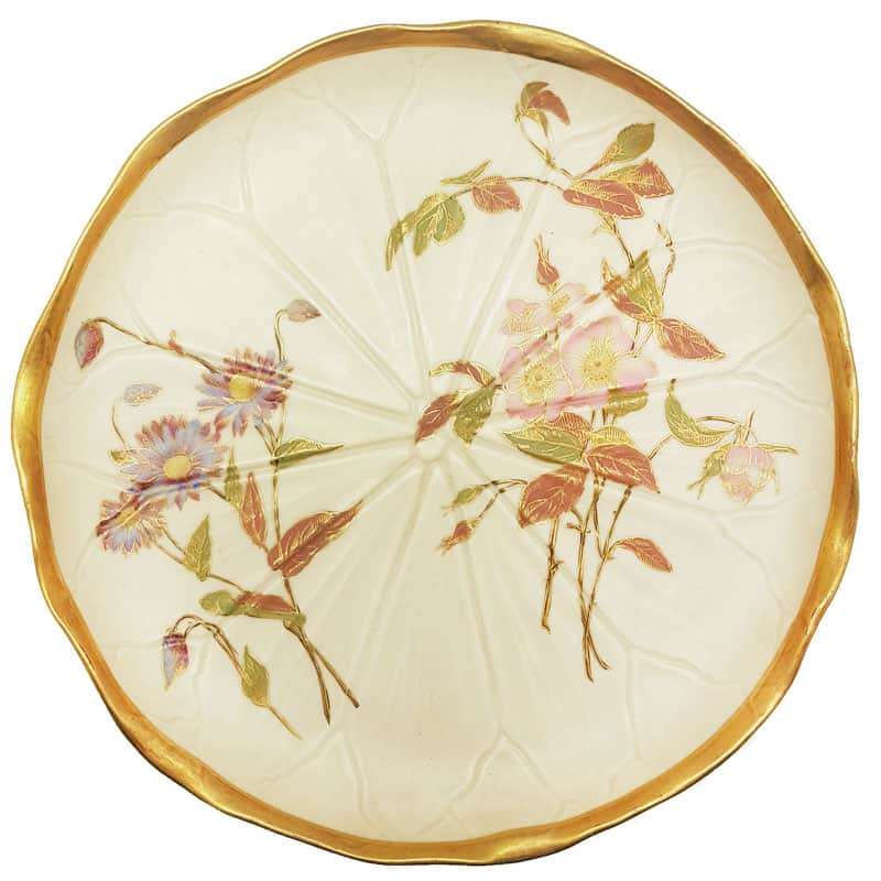 Royal Worcester Gold Leaf Cake Plate