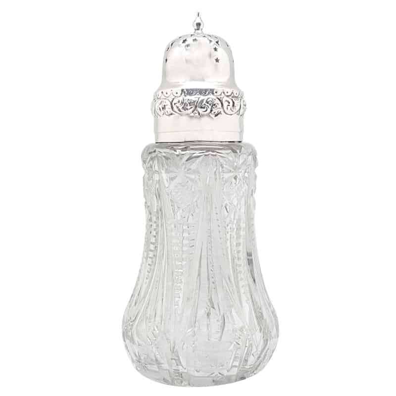 Hallmarked Silver and Glass Sugar Caster Birmingham