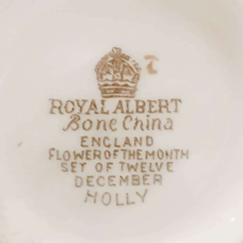 Royal Albert Flower of the Month Plain Holly Trio