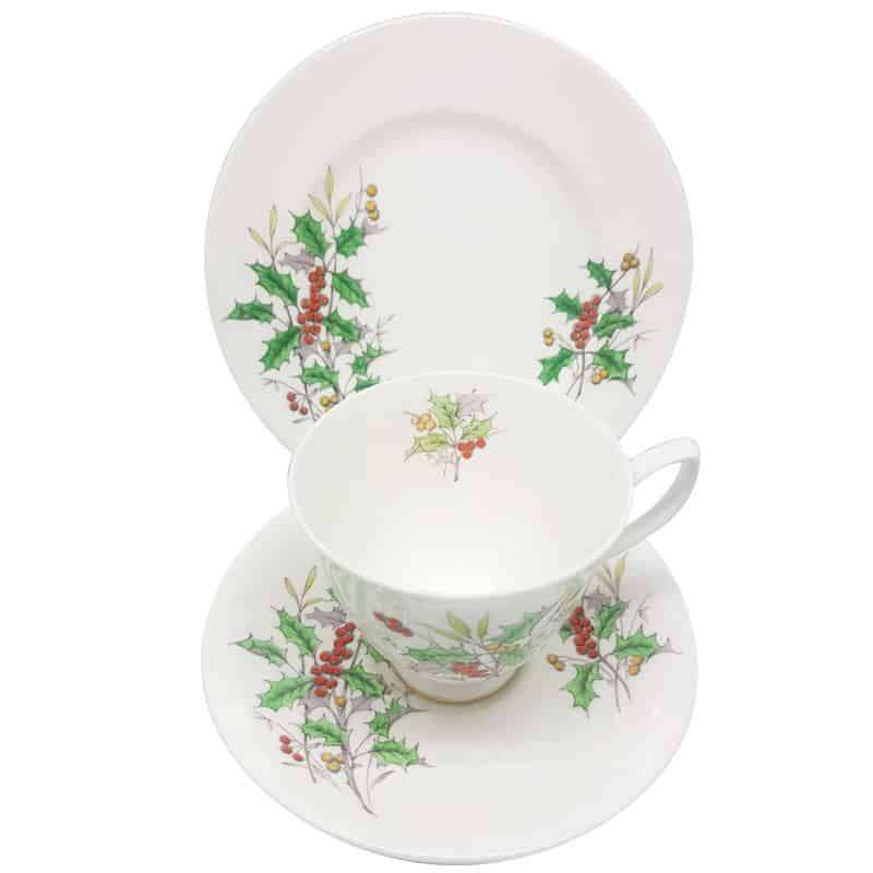 Royal Albert Flower of the Month Plain Holly Trio