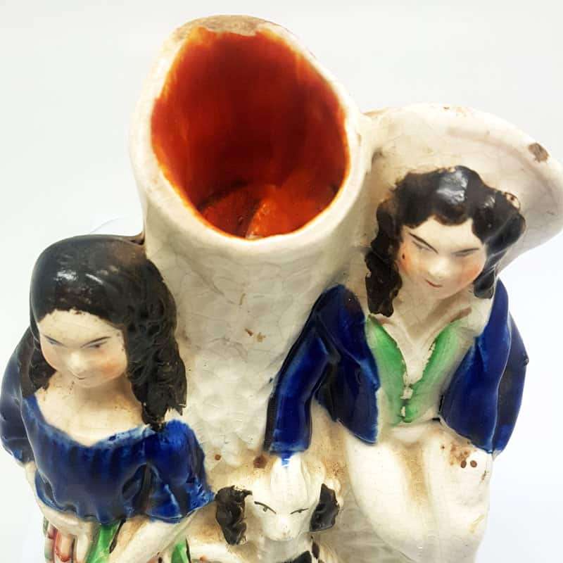 Victorian Staffordshire Flatback with Dog C1850