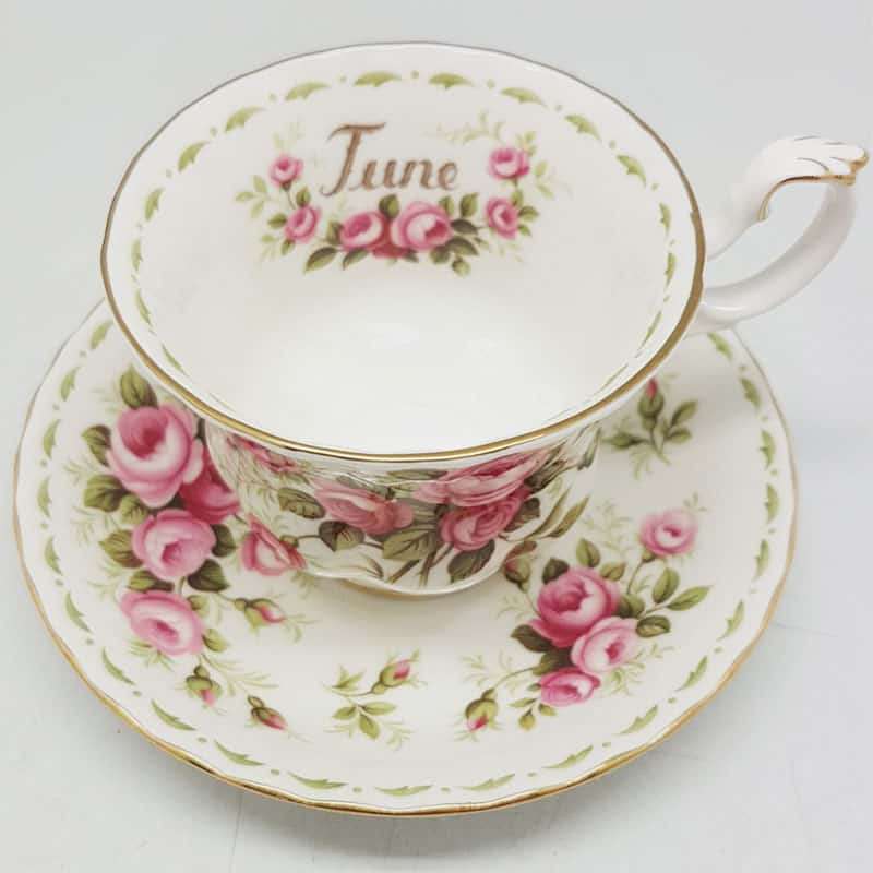 Royal Albert June Roses Flower of the Month Tea Duo