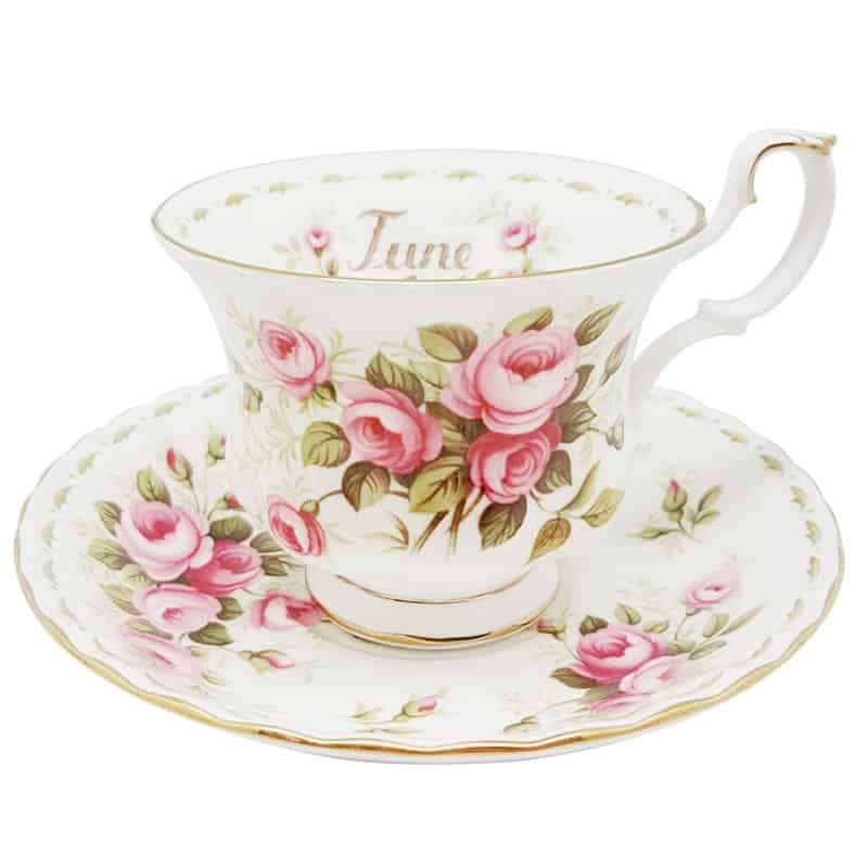 Royal Albert June Roses Flower of the Month Tea Duo
