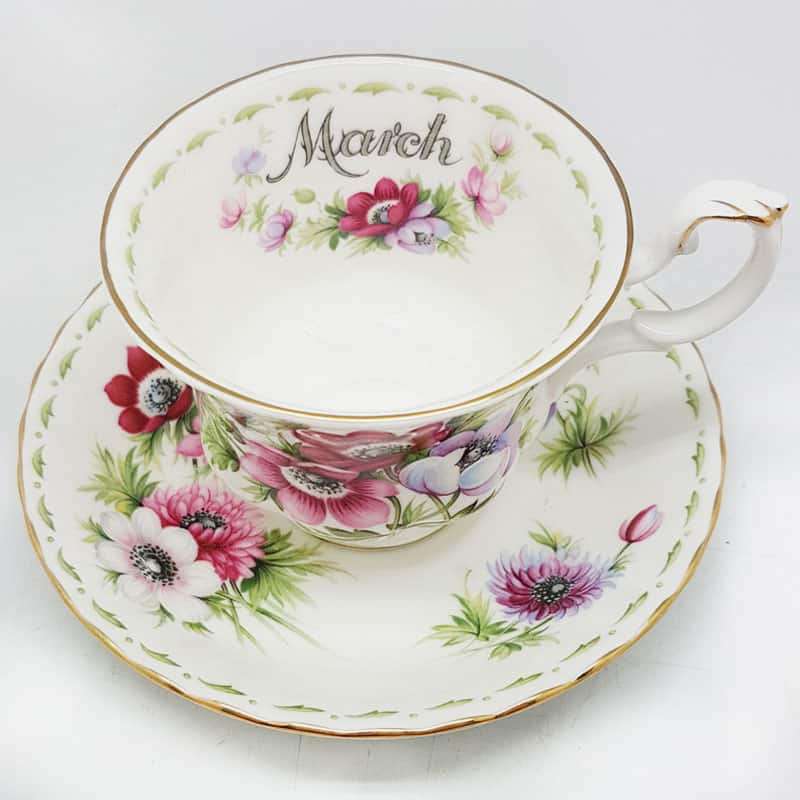 Royal Albert March Anemones Flower of the Month Tea Duo