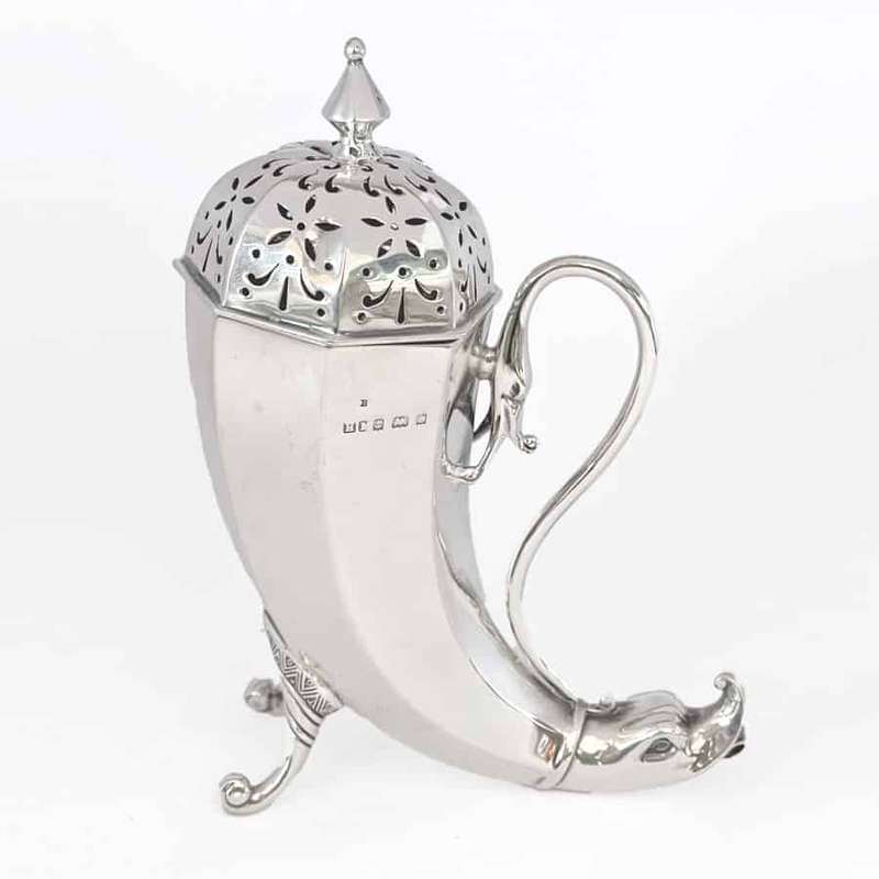 Silver Sugar Castor Birmingham 1904 Dolphin Detail