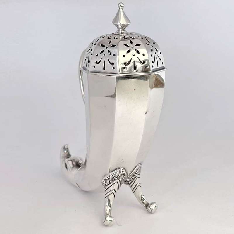 Silver Sugar Castor Birmingham 1904 Dolphin Detail