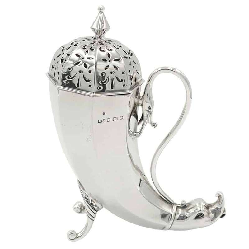 Silver Sugar Castor Birmingham 1904 Dolphin Detail