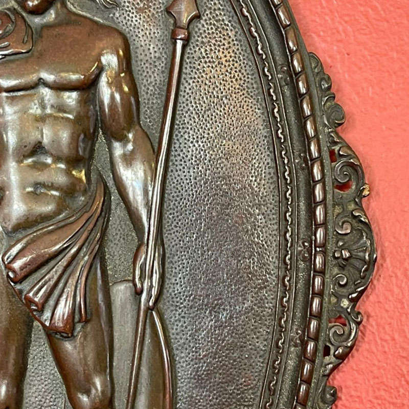 Bronze Wall Plaque Of A Man and Cherub