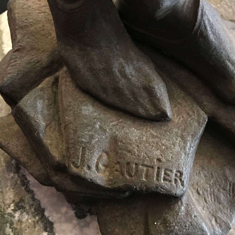 French Spelter Figure Of Mephistopheles After Jaques Louis Gautier 1831