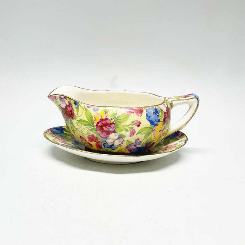 Royal Winton Sweet Pea Sauce Boat and Stand