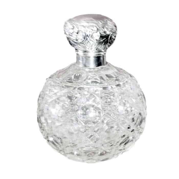 Crystal And Silver Topped Perfume Bottle Rubbed Marks