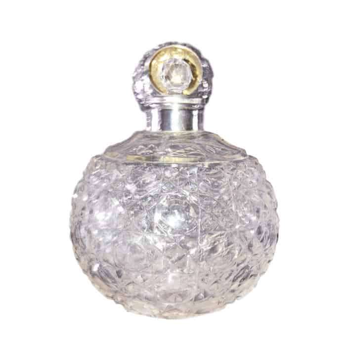 Crystal And Silver Topped Perfume Bottle Rubbed Marks